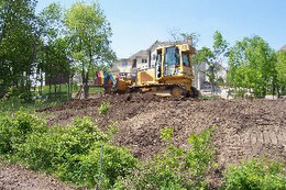 Grading, silt fencing, matting